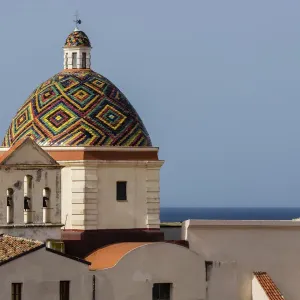 Multicolor dome at waterfront, Alghero, Provincia di Sassari, Italy