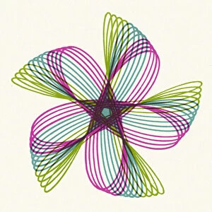 Multicolor Pinwheel Line Drawing