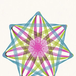 Multicolor Snowflake Line Drawing