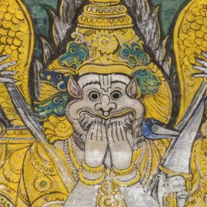Mural, Hindu deity, Srirangam temple complex, Tiruchirappalli, Tamil Nadu, India Mural, Hindu deity, Srirangam temple complex, Tiruchirappalli, Tamil Nadu, India