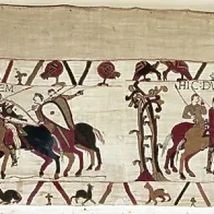 Bayeux Tapestry Print: Detail of Duke William's Palace Bayeux Tapestry Print: Detail of Duke William's Palace