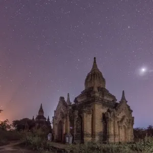 Myamar Landscape view of ancient pagoda field at bagan famouse place in Mandalay region, Myanmar