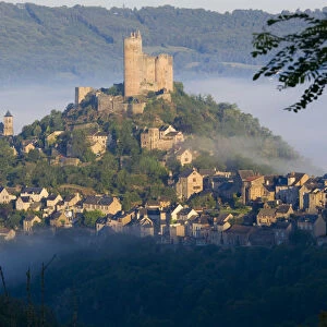 Najac Castle in the Morning Mist