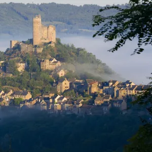 Najac Castle in the Morning Mist