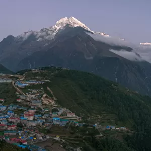 Namche Bazaar village in the night, Everest region