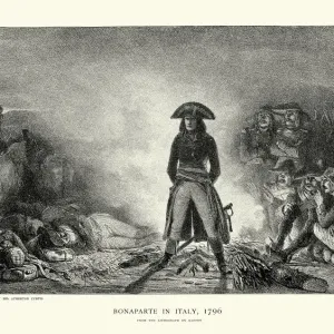 Vintage Engraving Print of Napoleon Bonaparte in Italy, 1796 Vintage Engraving Print of Napoleon Bonaparte in Italy, 1796