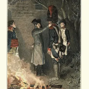 Napoleon Bonaparte Congratulates Jean-Roch Coignet Print Napoleon Bonaparte Congratulates Jean-Roch Coignet Print