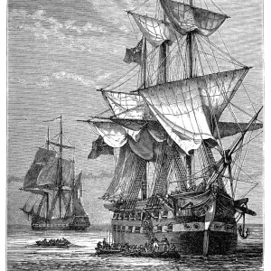 Napoleon's Embarkation on the Northumberland Print