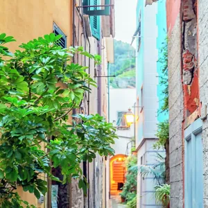 Narrow Alley In Vernazza Village, Cinque Terre, Italy