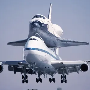 NASA Space Shuttle on Boeing 747 Carrier Aircraft Print NASA Space Shuttle on Boeing 747 Carrier Aircraft Print