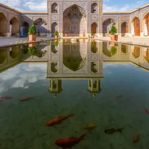 Nasir Al-Mulk Mosque with the reflection, Shiraz, Iran Nasir Al-Mulk Mosque with the reflection, Shiraz, Iran