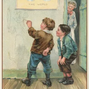 Naughty Victorian Schoolboy Drawing Print Naughty Victorian Schoolboy Drawing Print