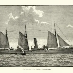 19th Century Vintage USS Dolphin Print