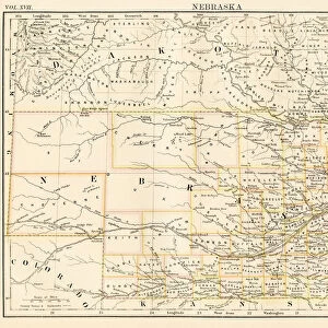 Nebraska map 1884
