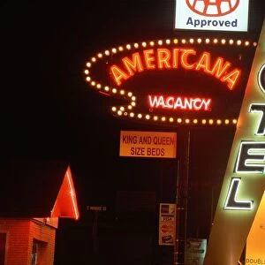 "Neon lights for cheap motel, Las Cruces, NM"