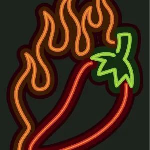 Neon Pepper Hot Chili Print Neon Pepper Hot Chili Print