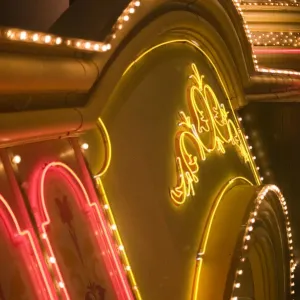 Neon sign above casino entrance Neon sign above casino entrance