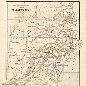 New England States USA map 1881
