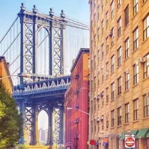 New York, Manhattan Bridge and DUMBO