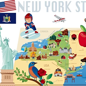 New York State Cartoon map
