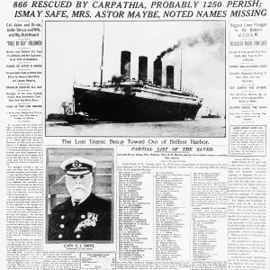 New York Times Reports Loss of Titanic New York Times Reports Loss of Titanic