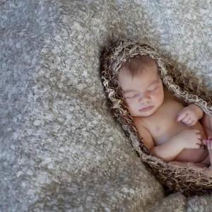 Newborn baby, five days, asleep