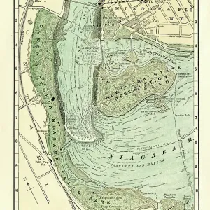 Niagara falls USA map 1898 Niagara falls USA map 1898