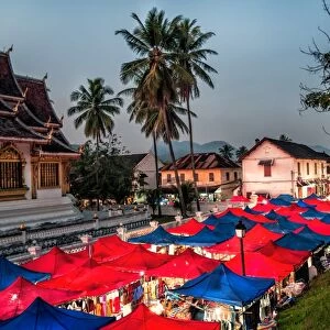 Night market in Luang Prabang, Laos, Asia