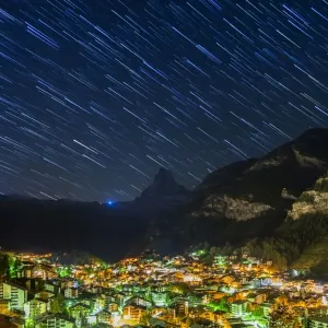 Zermatt Village Night Scene Print Zermatt Village Night Scene Print
