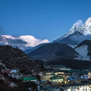 A night view of Ama Dablam peak in Nepal