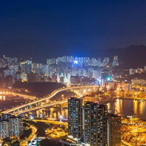 Night view of Hong Kong residential area