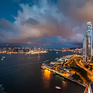 Night view of Hong Kong Victoria bay