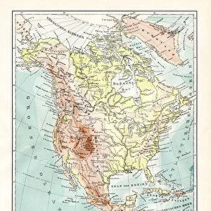 North America geological map 1895