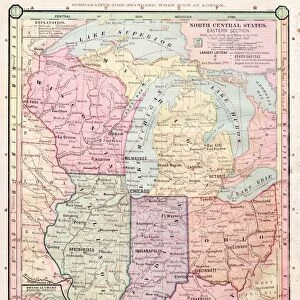 North Central states map 1886