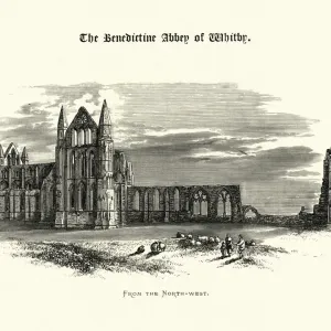 North-west view, Benedictine Abbey of Whitby, North Yorkshire North-west view, Benedictine Abbey of Whitby, North Yorkshire