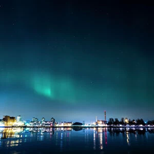 Northern lights (aurora borealis) above Helsinki