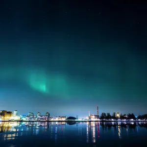 Northern lights (aurora borealis) above Helsinki