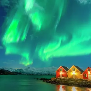 Northern Lights over the frozen arctic sea Northern Lights over the frozen arctic sea