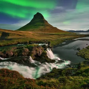 Northern Lights in Iceland Kirkjufell mountain Northern Lights in Iceland Kirkjufell mountain