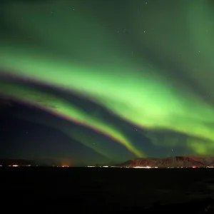 Northern lights in Reykjavik, Iceland