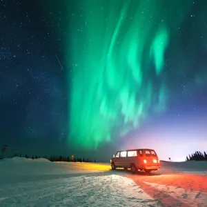 Northern lights with van Northern lights with van