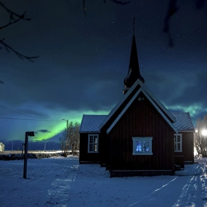 Norwegian Church and Aurora
