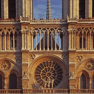 Notre Dame Cathedral Front Facade Print Notre Dame Cathedral Front Facade Print