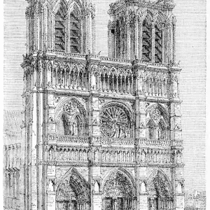 Notre Dame Cathedral Black and White Print Notre Dame Cathedral Black and White Print
