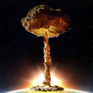 Nuclear bomb explosion, illustration