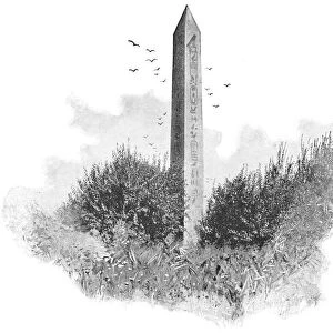Obelisk of Pharaoh Senusret I at Heliopolis in Cairo, Egypt - Ottoman Empire