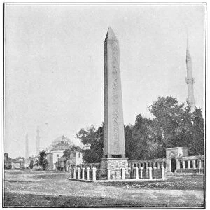 Obelisk of Theodosius at the Hippodrome of Constantinople in Istanbul, Turkey - 19th Century