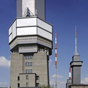 Observation tower and transmitters, Grosser Feldberg mountain, Schmitten, Hesse, Germany, Europe