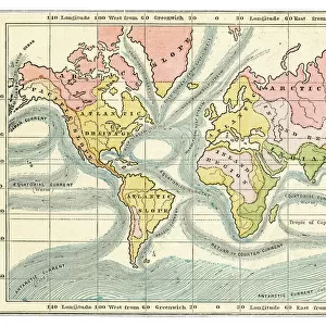 Ocean currents map 1875