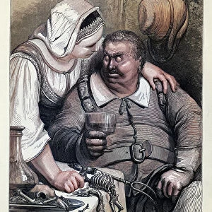 Ogre and his wife, Hop O My Thumb, Fairy Tales of Charles Perrault illustrated by Gustave Dore